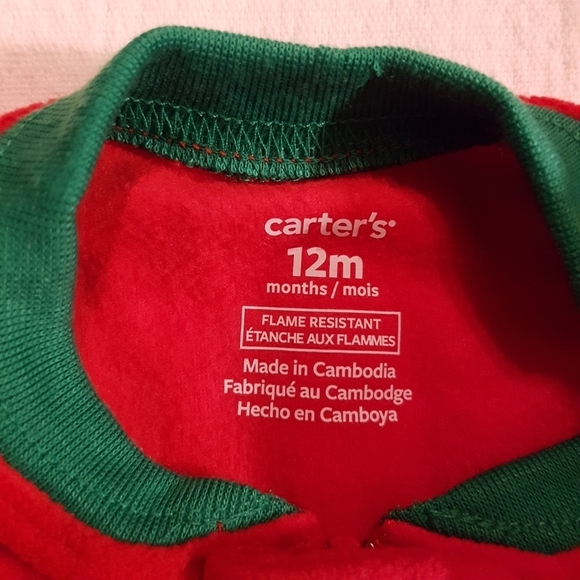 Carter's blanket fleece sleeper 12 months red - Picture 4 of 5